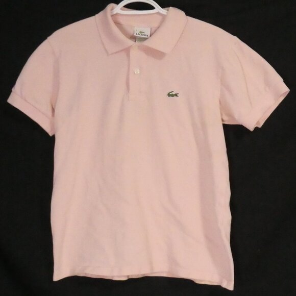 Lacoste Tops - Lacoste Light Pink Polo Shirt with Green Croc Logo